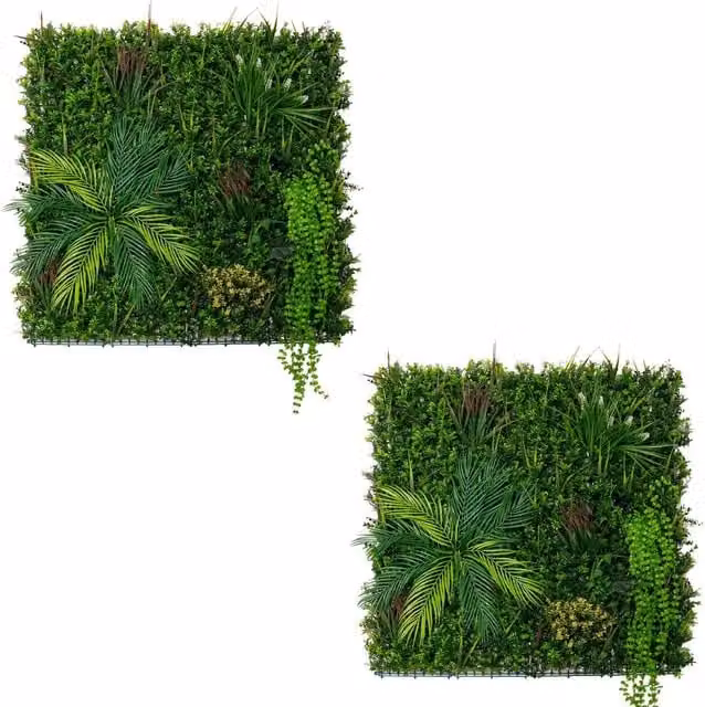 Monstershop Alina Green Artificial Wall Tiles, Set of 2, W/H: 100 x 100 cm