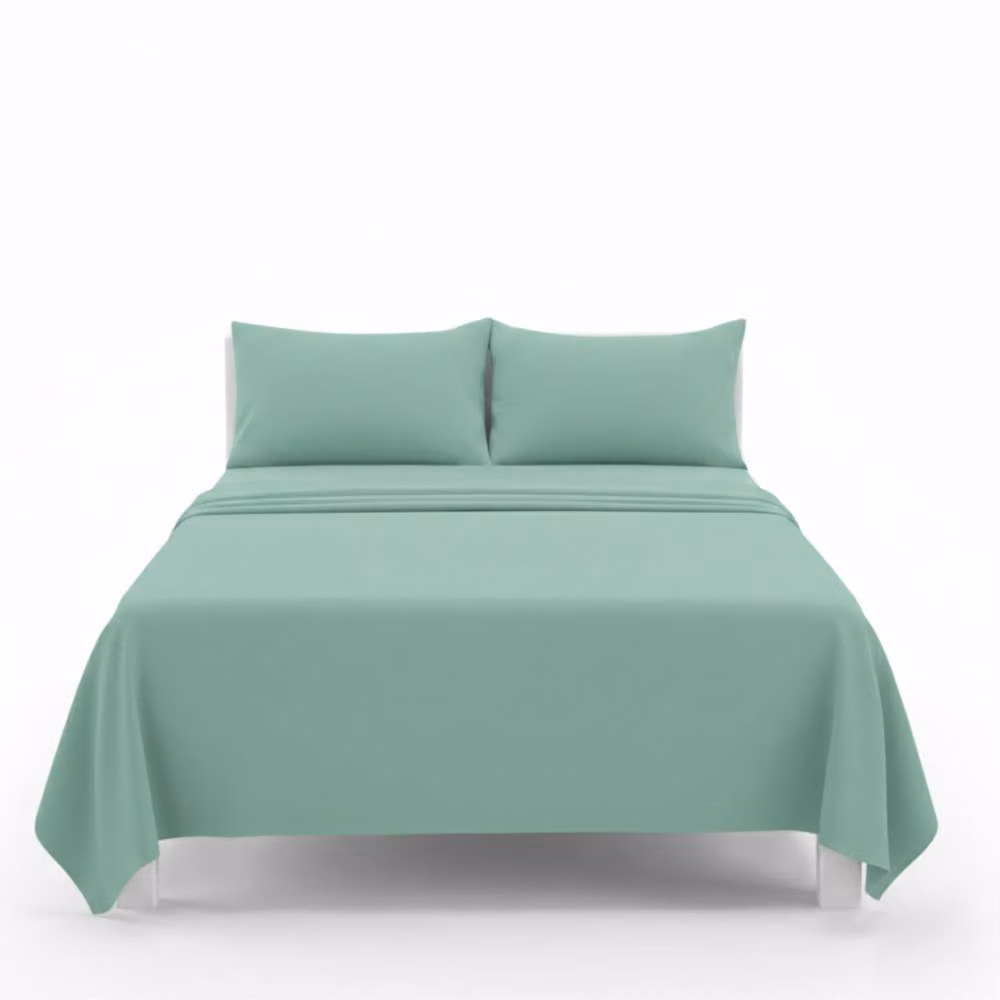 Snug City Easy Care Polycotton Flat Bed Sheet in Green, Size: 200 x 200 cm – 2