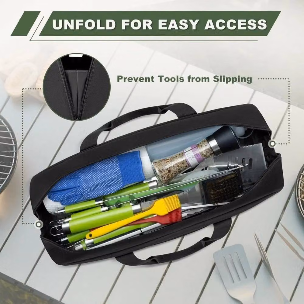 KORVIXA Portable BBQ Tool Storage Organizer Bag in Black – 5