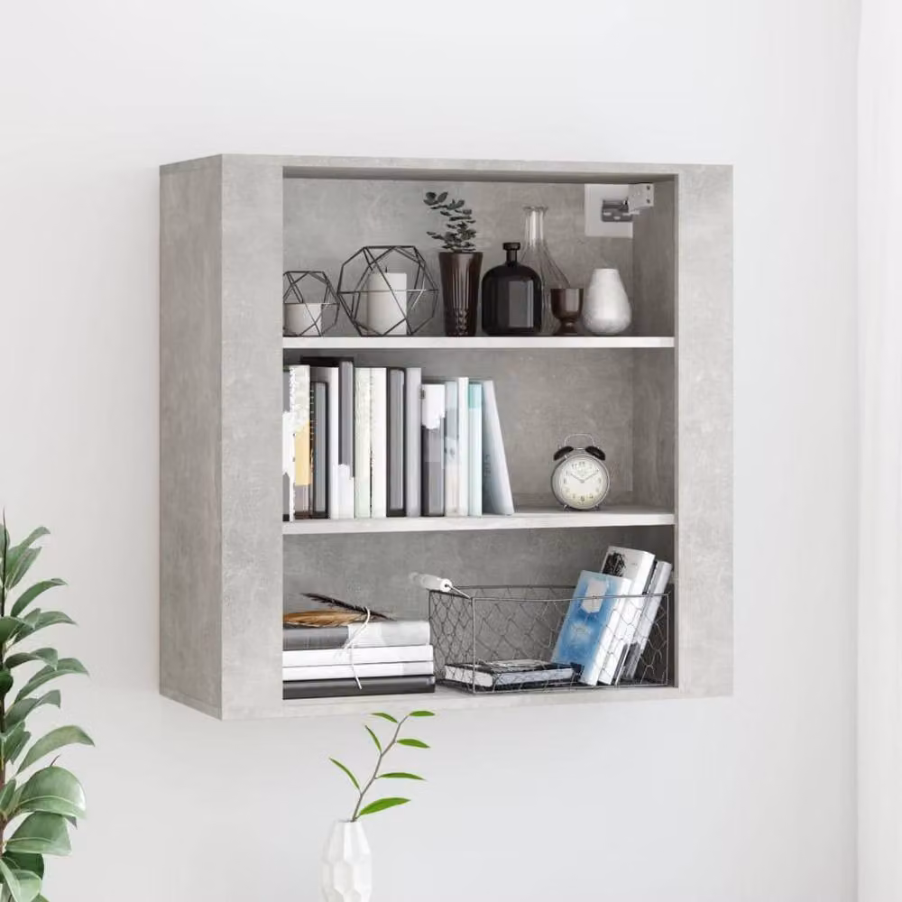 Berkfield Home Wall Cabinet in Concrete Grey, W/D/H: 80 x 33 x 80 cm – 2