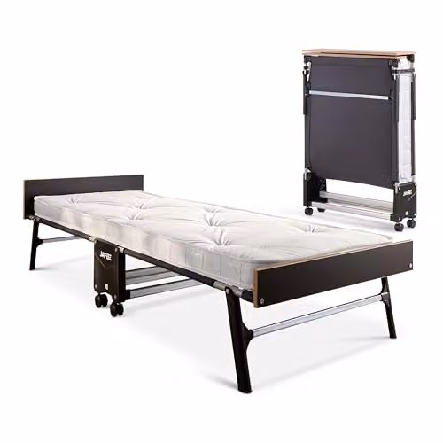 Jay-Be Grand 80cm Folding Guest Bed with Pocket Sprung Mattress, Black, W/D/H: 80 x 190 x 24 cm – 1