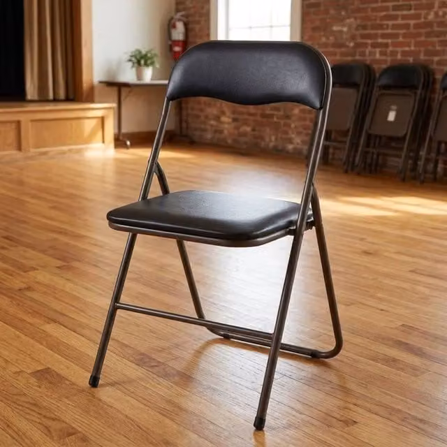 EONLION Black Padded Folding Chair for Indoor and Outdoor Garden Use