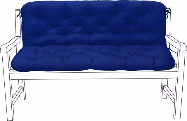 Gardenista 2-3 Seater Outdoor Garden Bench Seat Cushion with Back Pad, Blue, W: 120 cm