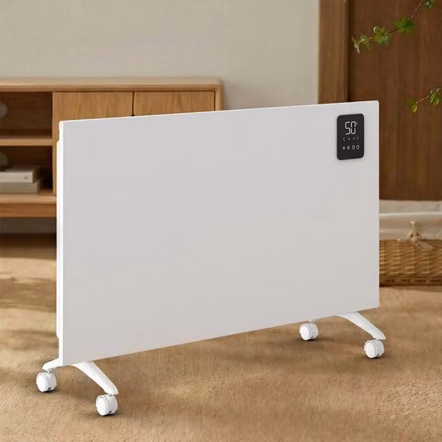 Livingandhome 1500W Freestanding Convector Heater with Remote Control, Frost Protection and Overheat Protection, White, Height: 76.5 cm
