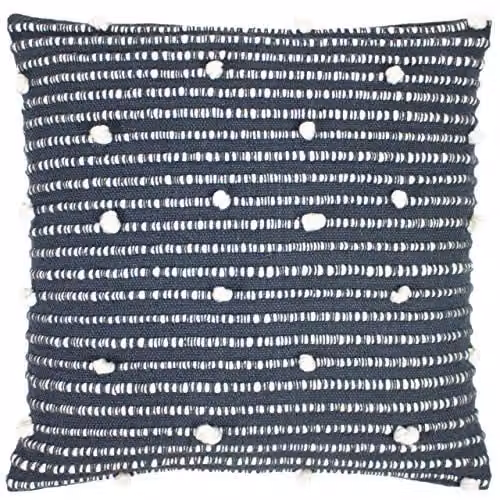 Riva Home Square Scandinavian Cushion in Grey and Beige, W/D/H: 45 x 45 x 45 cm