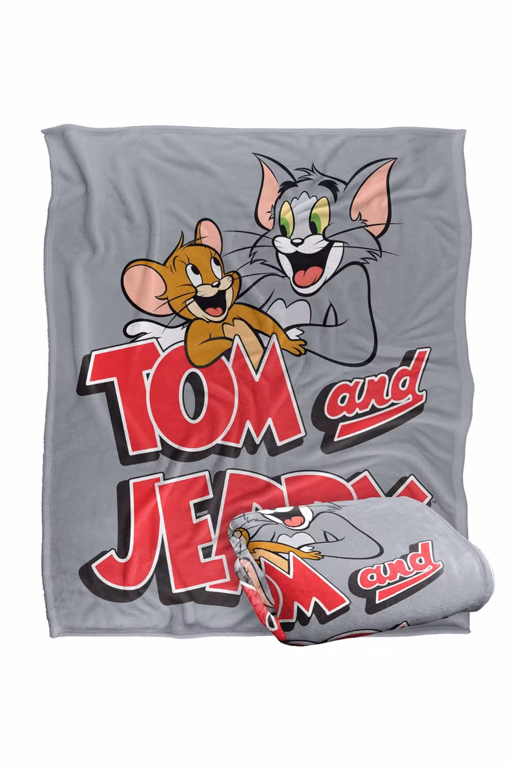 Warner Bros. Tom and Jerry Silky Touch Super Soft Fluffy Throw Blanket, Large, Grey Multicolour – 2