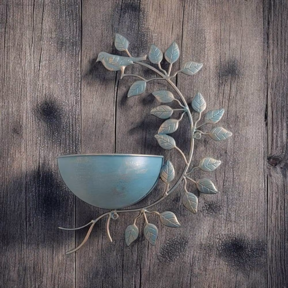 Minster Metal Garden Planter Pot, Blue, W: 32 cm, H: 42 cm, L: 10 cm – 3