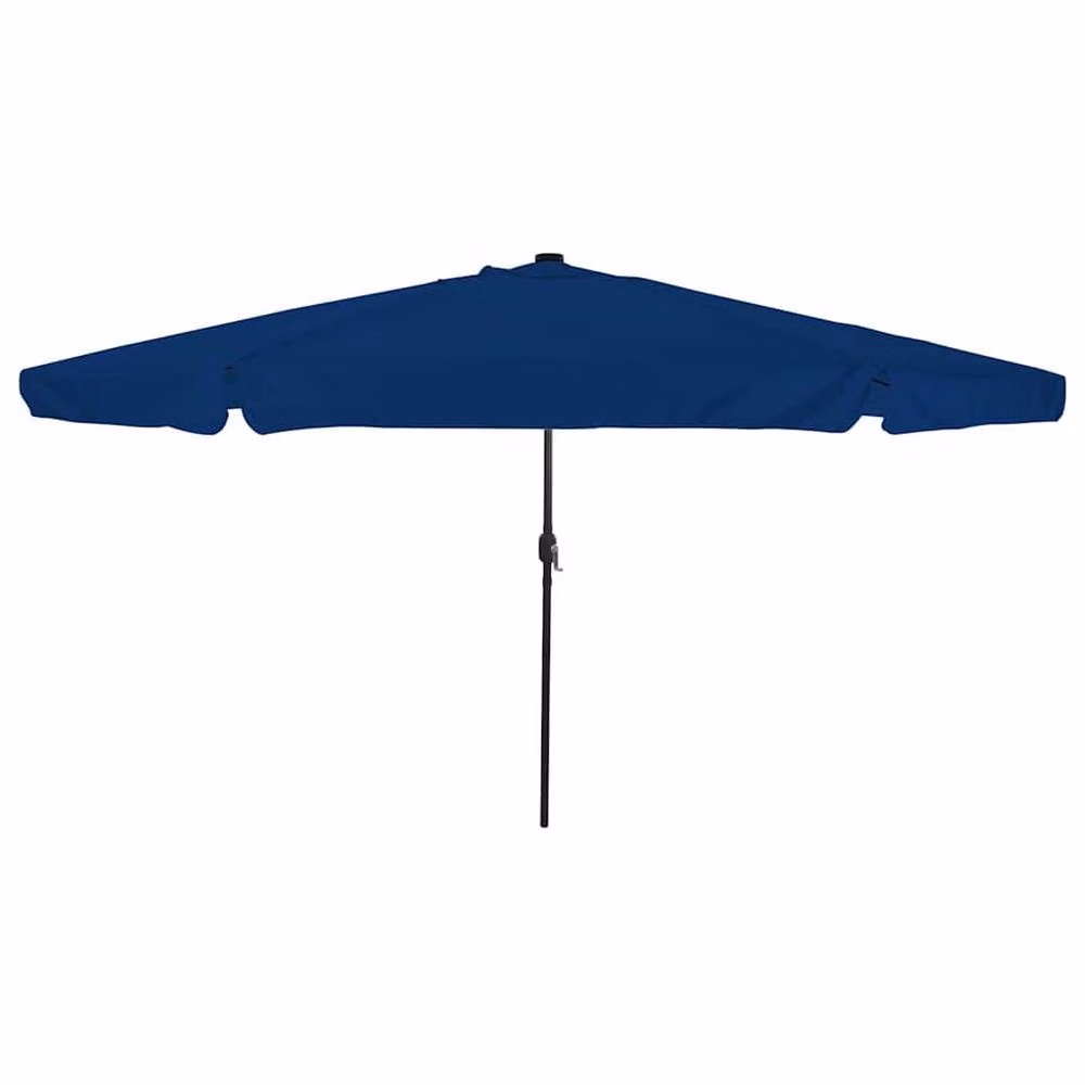 Berkfield Home Garden Parasol with LED Lights in Azure Blue, W: 395 cm, H: 245 cm – 2