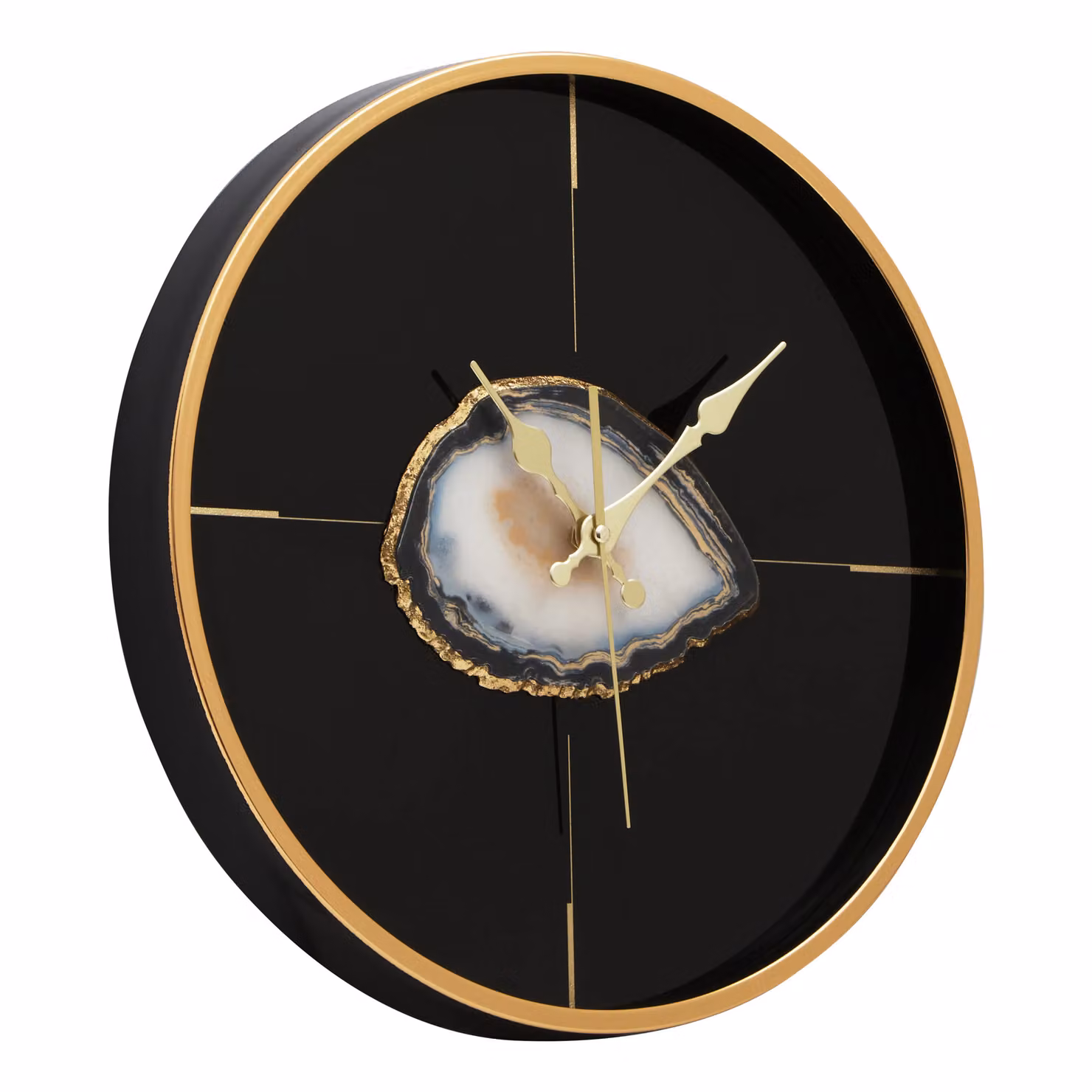 Orsina Celina Round Minimalist Wall Clock in Black and Gold – 5