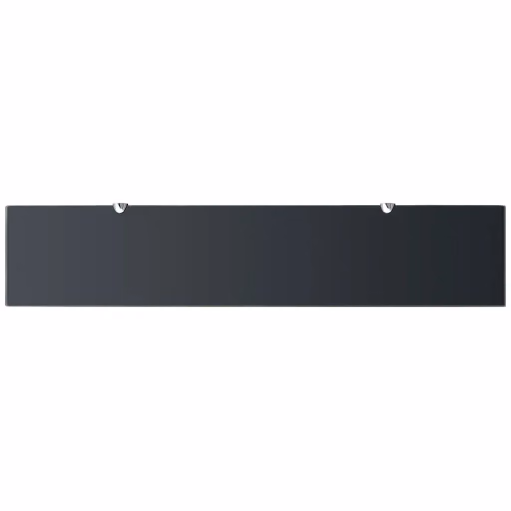 Berkfield Home Black Glass Floating Shelves, 2 Pack, W: 100 cm, D: 20 cm – 2