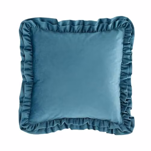 Catherine Lansfield So Soft Velvet Touch Square Cushion, Petrol Blue, W/D/H: 43 x 43 x 43 cm – 4