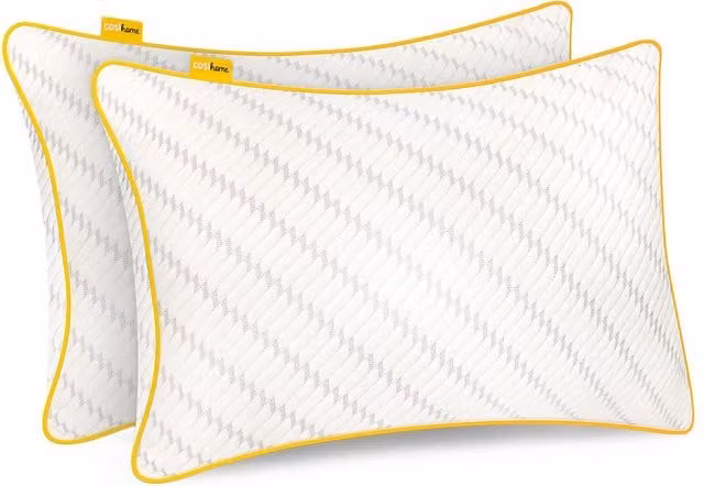 Cosi Home Luxury Memory Foam Pillows 2 Pack with Bamboo Cover and Cooling Gel Filling, White, W: 71 cm x D: 45 cm – 1