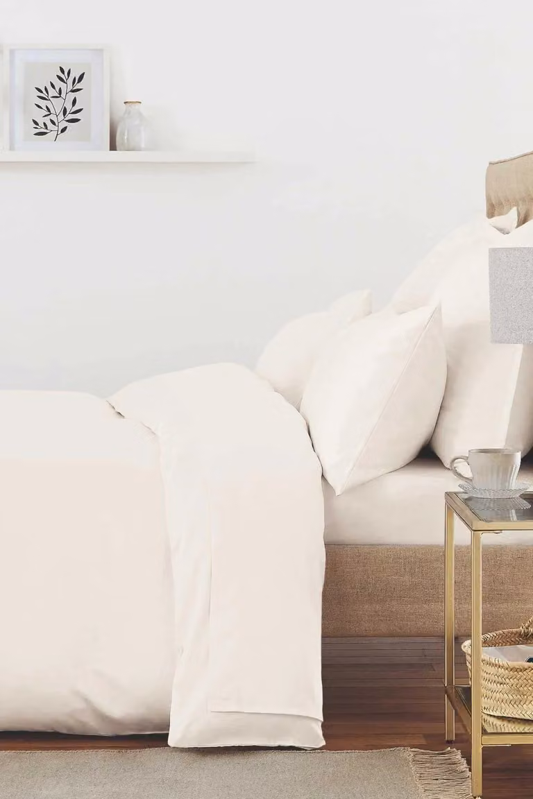 Murmur 250TC Plain Dye Cotton Percale Standard Pillowcase in Ivory
