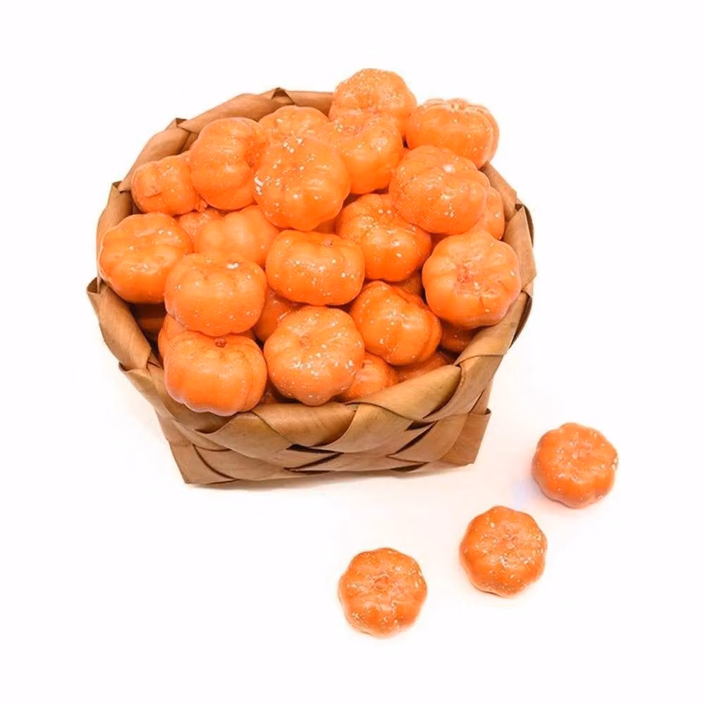 SPETLEK 25-Piece Set of Mini Orange Fake Pumpkin Decorations for Halloween Tabletop Displays – 2