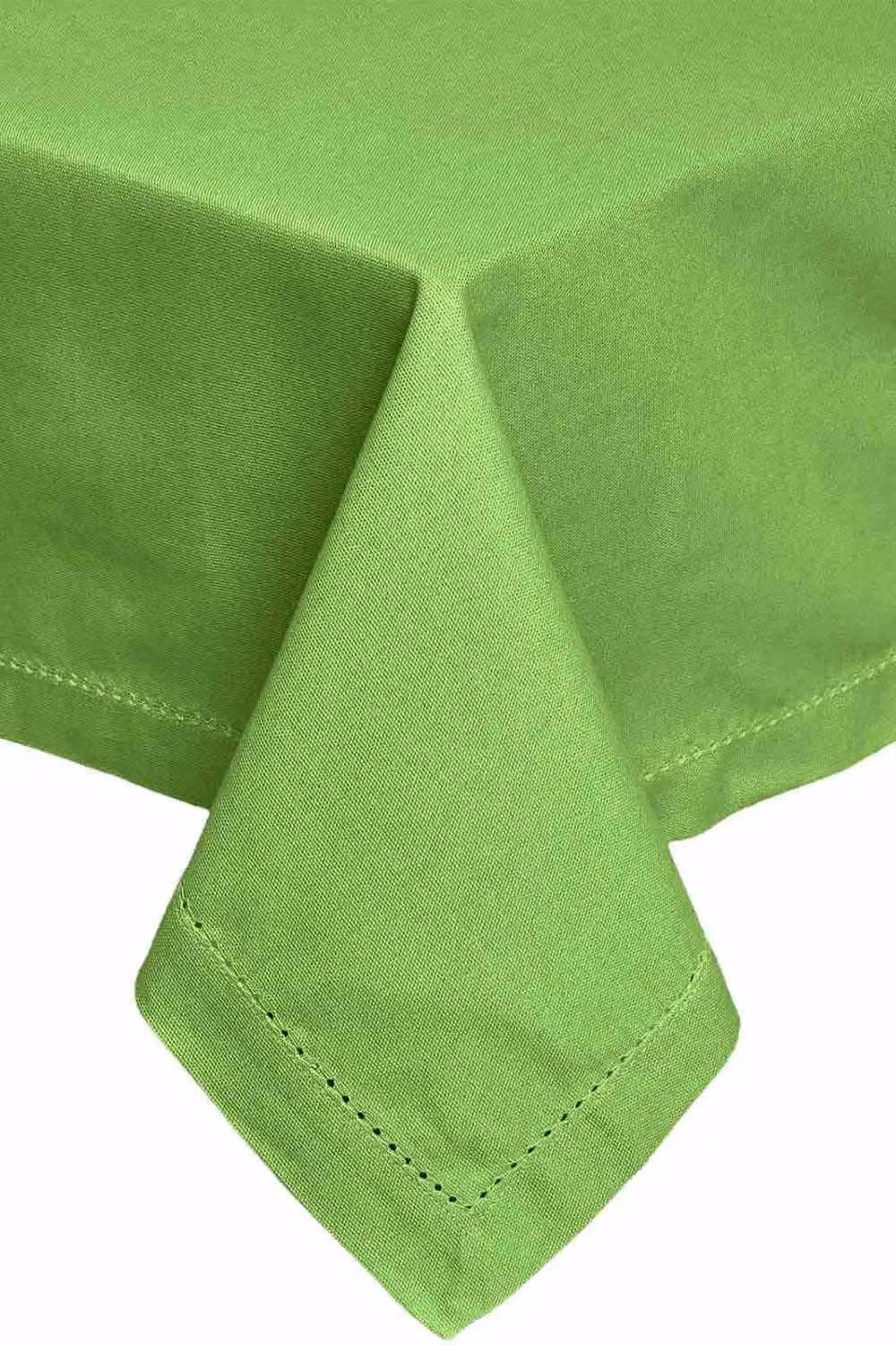 Homescapes Plain Cotton Rectangular Tablecloth in Green, W: 178 cm, L: 300 cm – 2