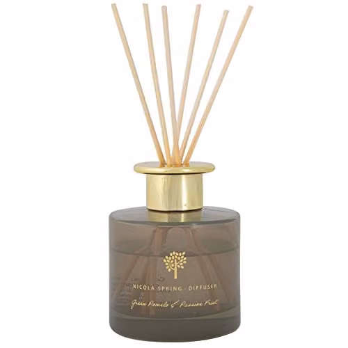 Nicola Spring Pomelo & Passion Fruit Scented Reed Diffuser, 200ml, Grey Glass Jar