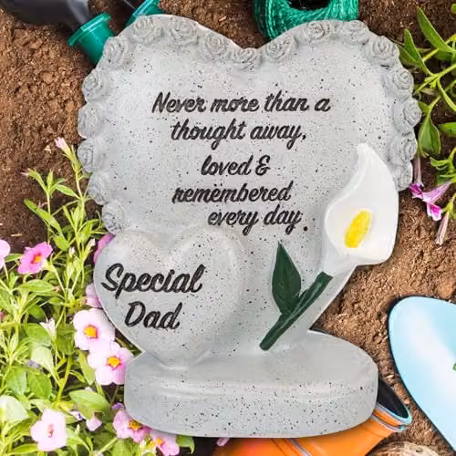 VFM e-Store Memorial Flower Pot Ornament, Grey, W: 15 cm, D: 13 cm, H: 8 cm – 5