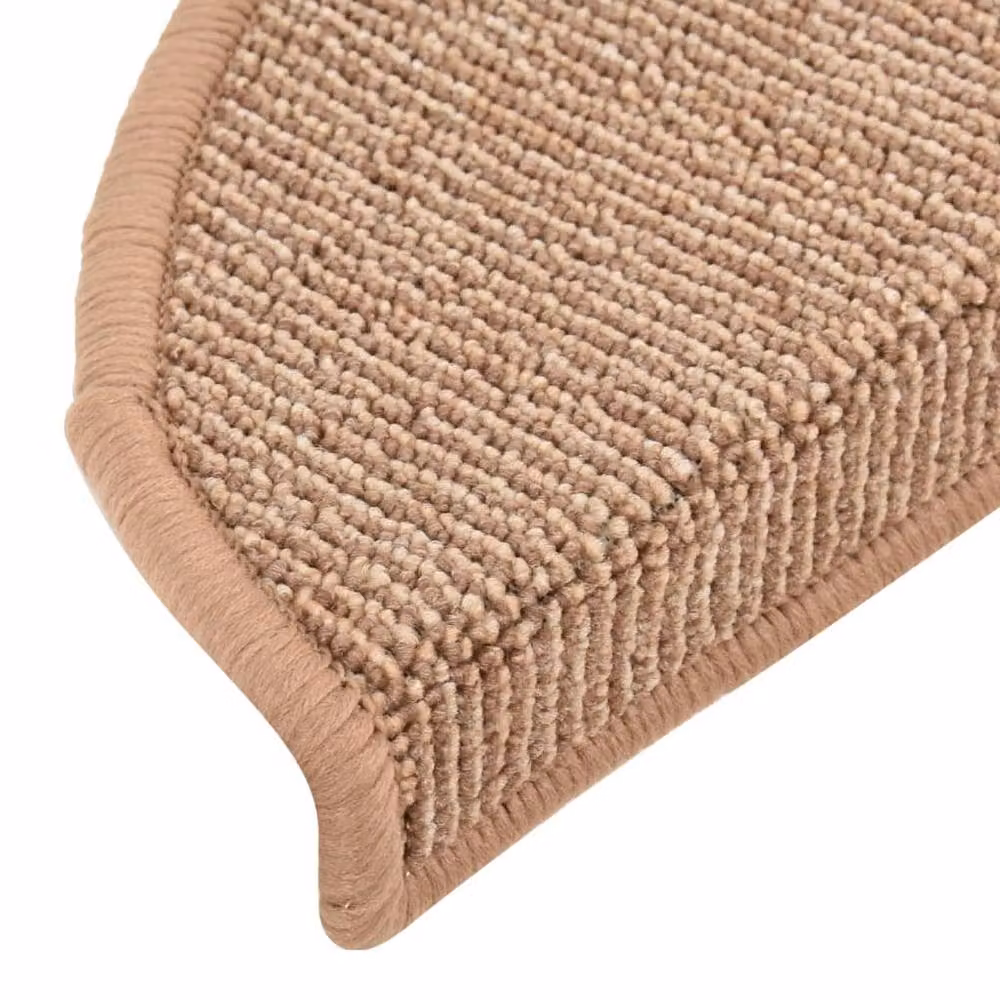 Berkfield Home Self-Adhesive Carpet Stair Treads, 15 Pieces, Brown, W: 65 cm, D: 21 cm, H: 4 cm – 2