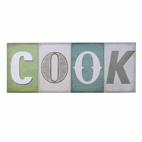Orsina Rustic Multicolour Wood Cook Wall Plaque with Typography