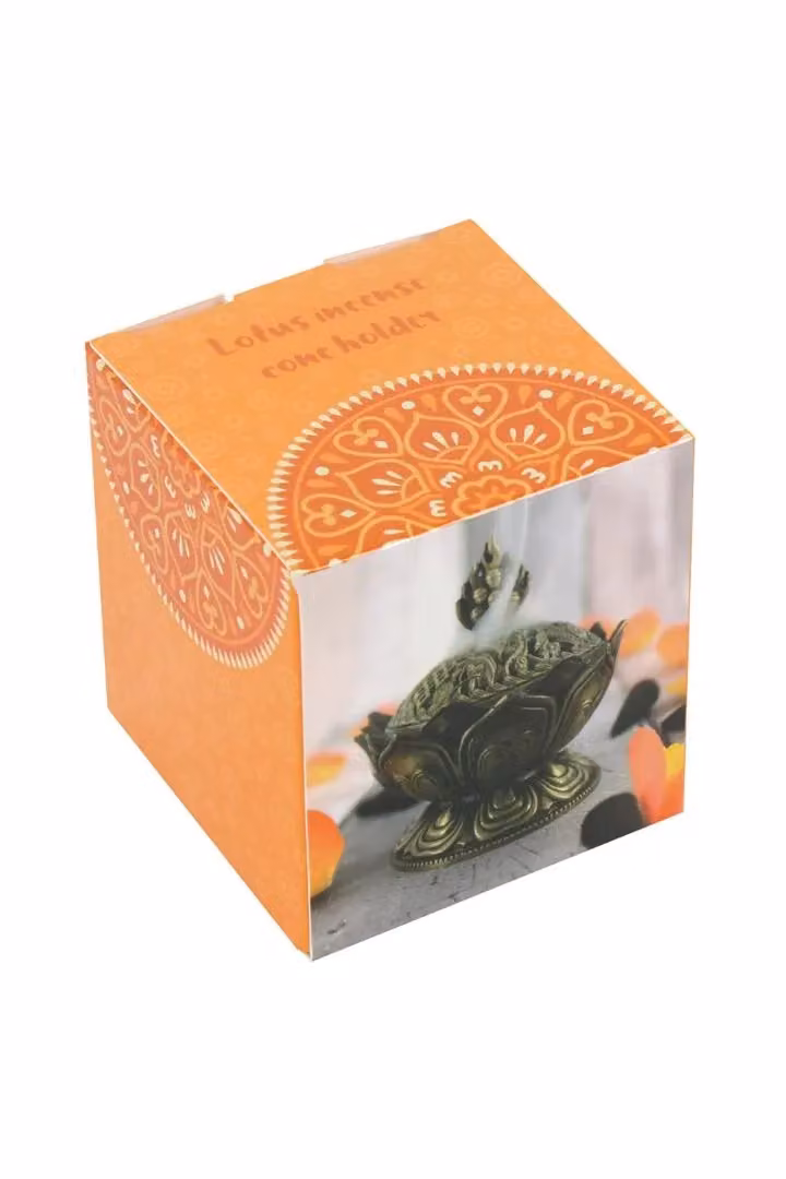 KDMD Metal Lotus Incense Cone Holder in Gold – 2
