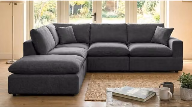 Artemis Home Cotleigh Reversible 5-Piece Modular L-Shape Corner Sofa in Anthracite Grey