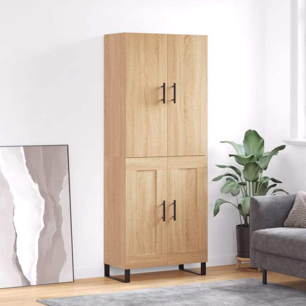 Berkfield Home Sonoma Oak Highboard in Light Brown, W/D/H: 69.5 x 34 x 180 cm – 2