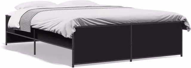 Berkfield Home Small Double Bed Frame in Black, W/D/H: 120 x 200 cm