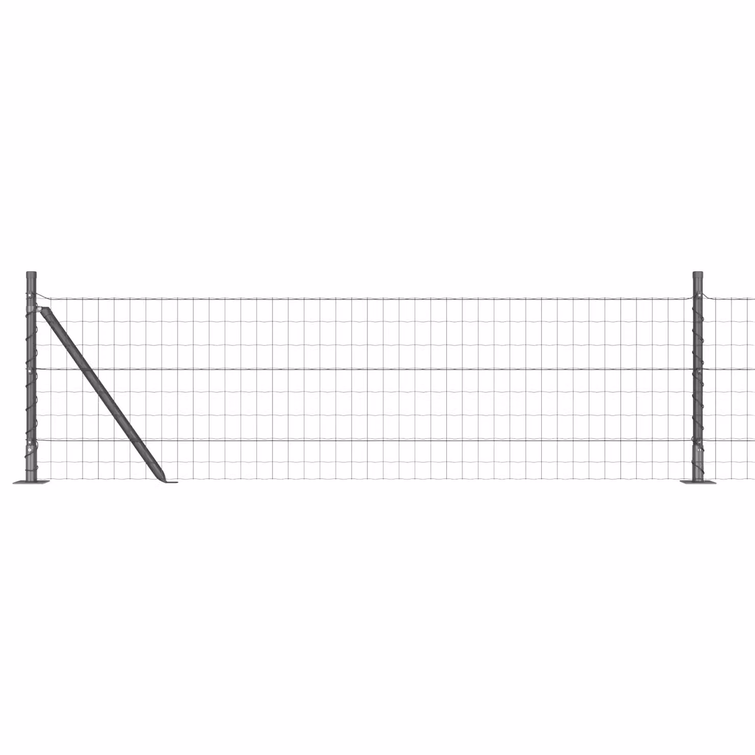 Berkfield Home Euro Fence with 13 Flanged Posts, Galvanised Steel, Silver, 0.4 x 50 m – 2