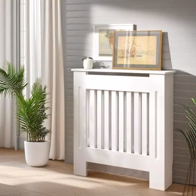 Rafaelo Mobilia Modern Radiator Cover with Shelf in White Matt MDF – 1
