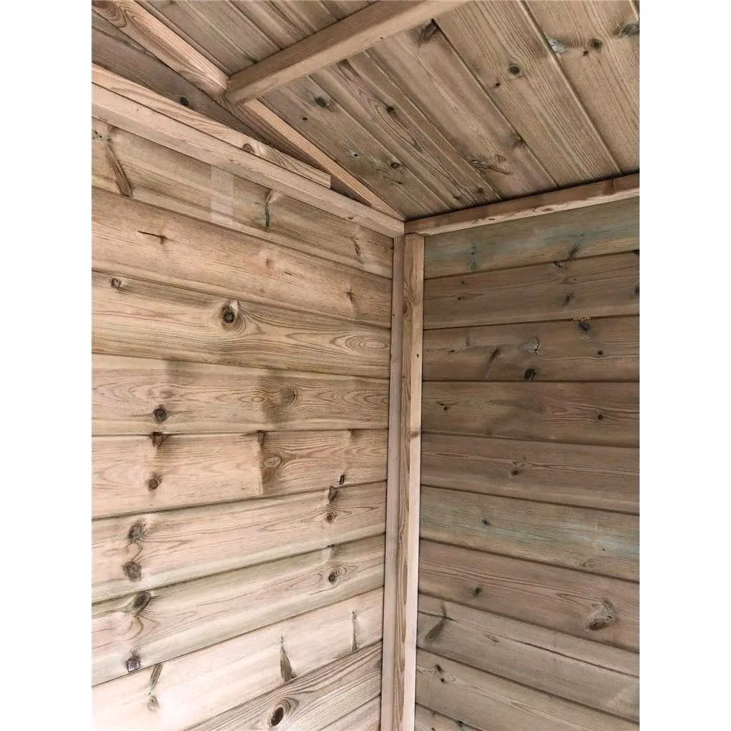 Marlborough Pressure Treated Wooden Summerhouse with Long Windows in Natural Brown