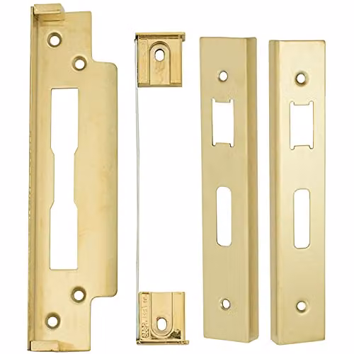 Stainless Steel and Brass Rebate Kit for BS Lever Sash Locks for Double Doors, 13mm