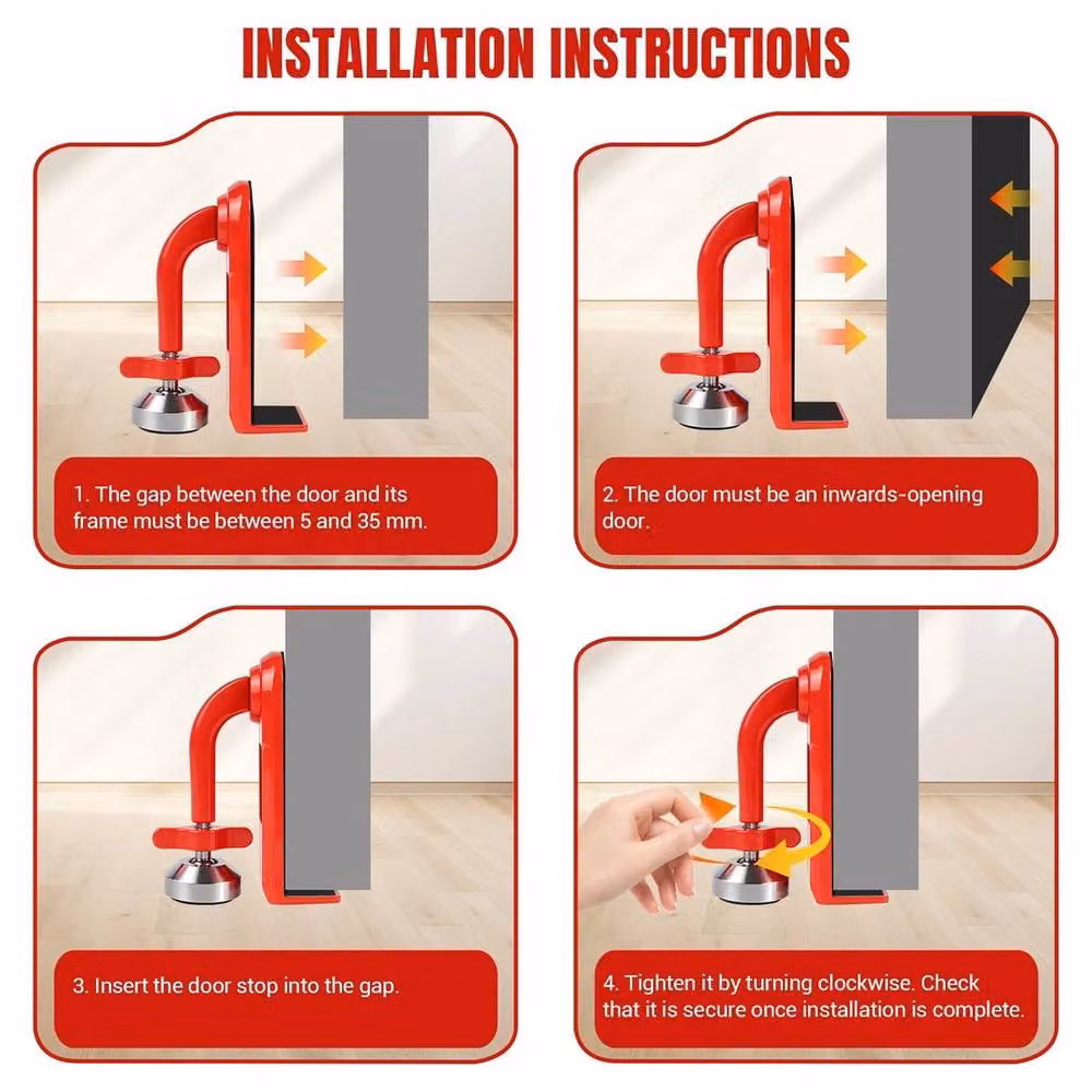 SPETLEK Red Alloy Door Lock Stopper Jammer for Home and Hotel Security – 4