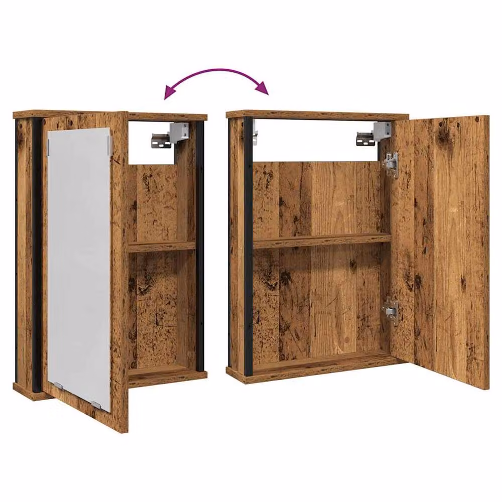 Berkfield Home Sturdy Bathroom Mirror Cabinet in Brown, W/D/H: 42 x 12 x 60 cm – 5