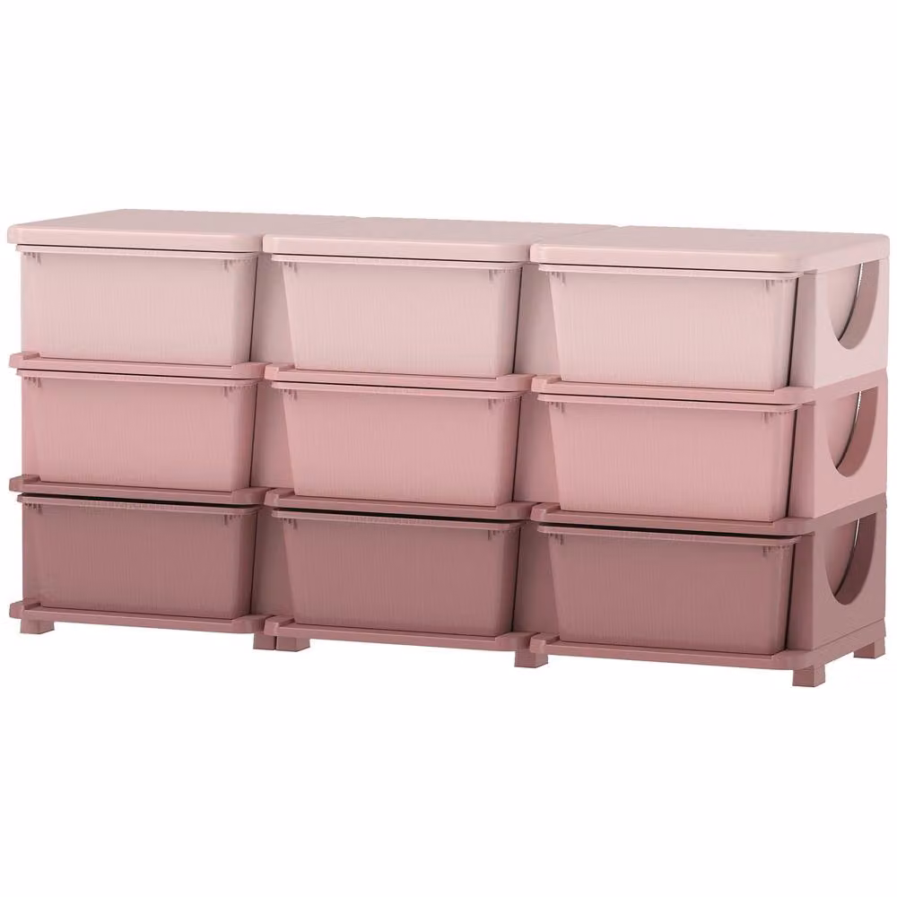 STILVORA Kids Storage Unit with 9 Drawers in Pink – 3
