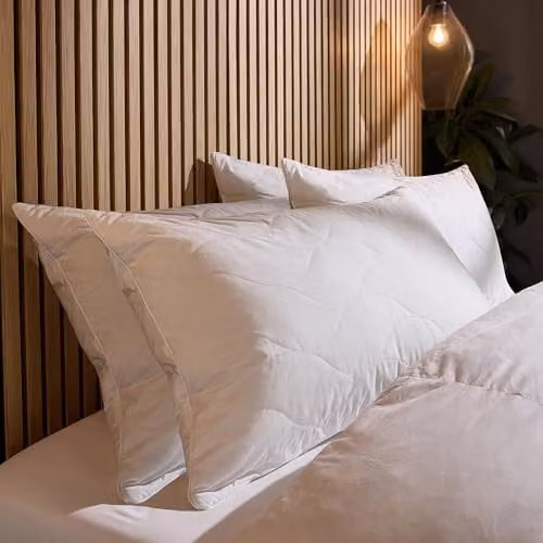 Snuggledown Luxury Cotton Quilted Pillows 4 Pack, White, W/H: 74 x 48 cm