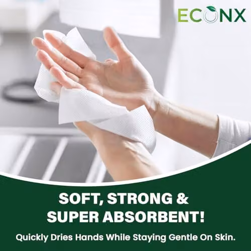 ECONX Z-Fold Paper Hand Towels, White, 2 Ply, Box of 3000 – 3