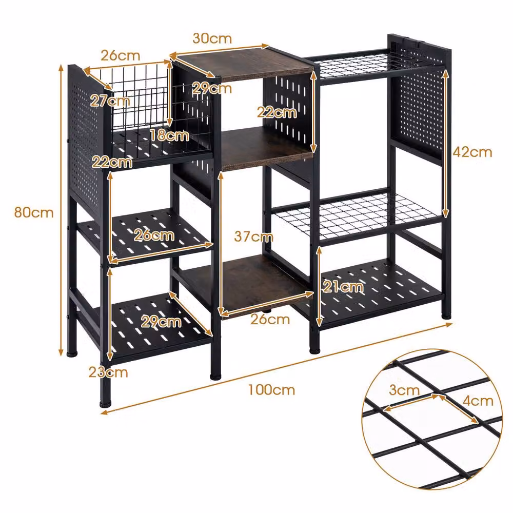 Costway 3-Tier Garden Tool Organizer with Shelves and Yard Storage Rack in Black – 3