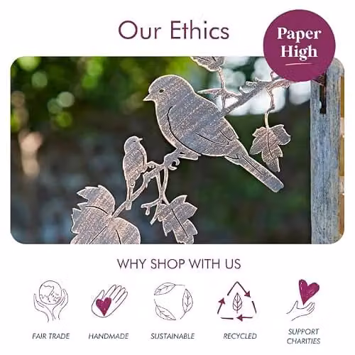 Paper High Black Metal Bird Silhouette Garden Art Sculpture for Walls and Fences – 9