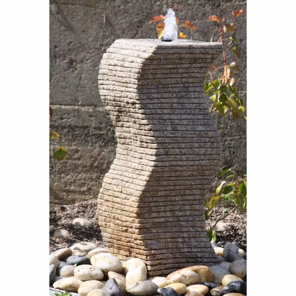 Buttercup Farm Cascading Wave Water Feature in Brown with Pump and Light – 2