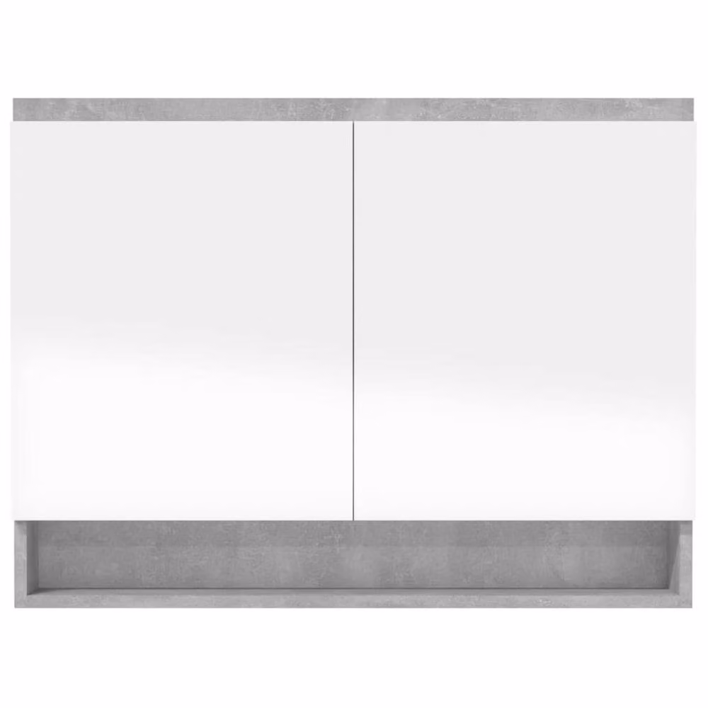 Berkfield Home Modern Bathroom Mirror Cabinet in Concrete Grey, W/D/H: 80 x 15 x 60 cm – 3
