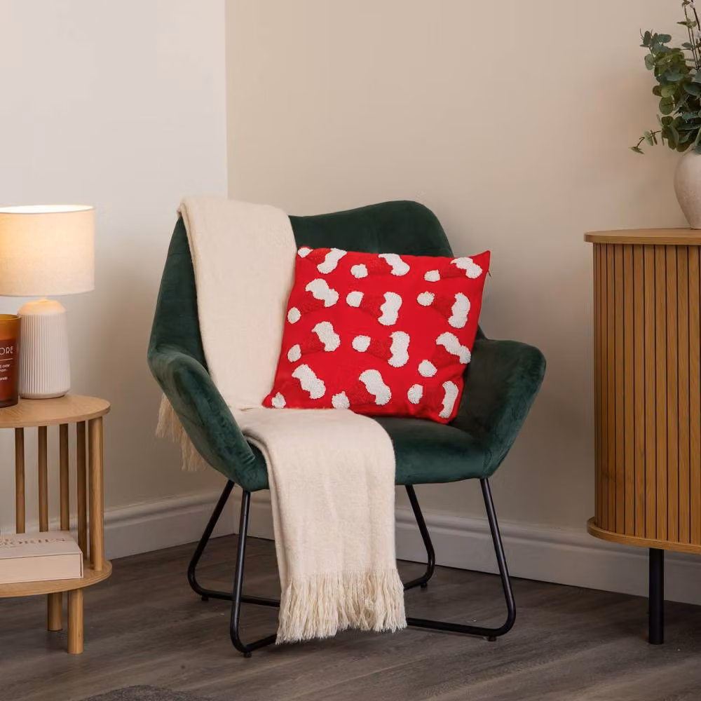Samuel Alexander Red and White Santa Hat Christmas Cushion, W/D/H: 43 x 43 x 43 cm – 2