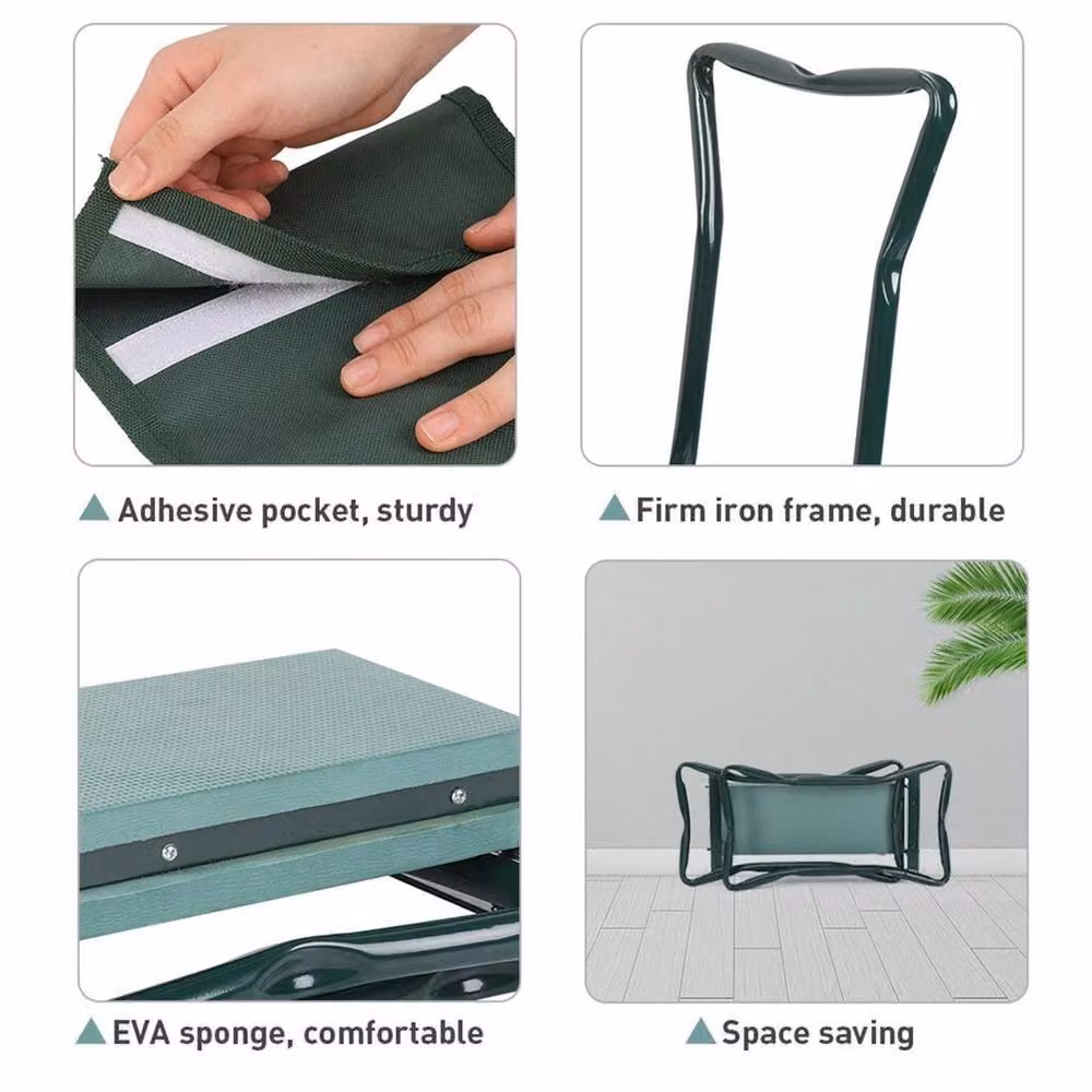 FLAVORA Green Metal Garden Kneeler Seat – 6