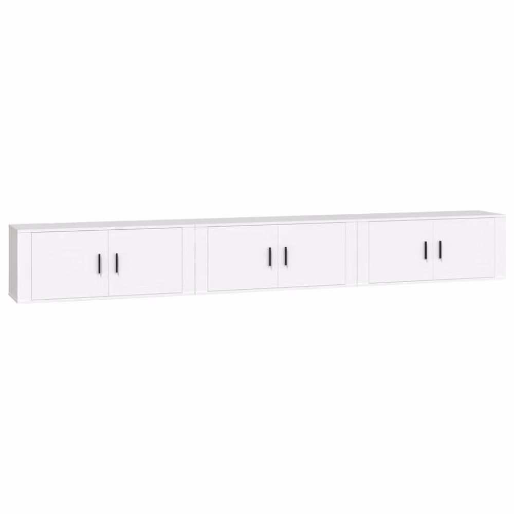 Berkfield Home Classic Wall-mounted TV Cabinets, 3 Piece, White, W: 100 cm, D: 34.5 cm, H: 40 cm – 3
