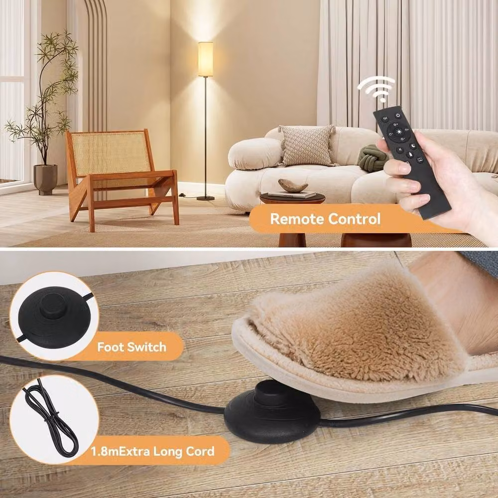 EONLION Modern Dimmable Floor Lamp with Remote Control and Timer, Black – 3