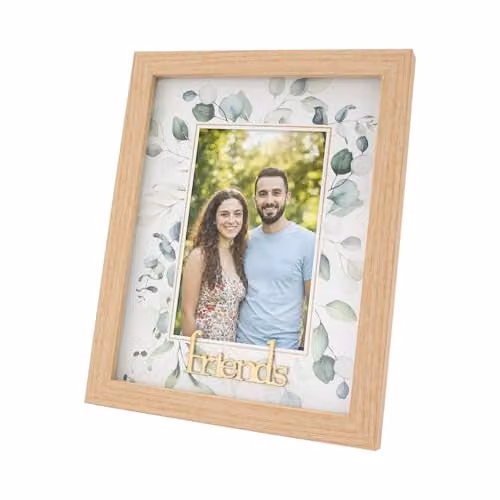 Happy Homewares Modern Gold Friends Floral Picture Frame for Table or Wall Hanging, 10 x 15 cm – 1