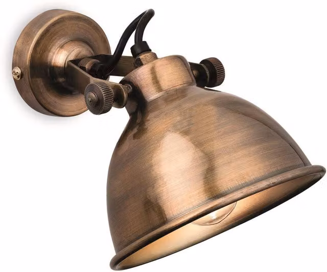 Firstlight Mantis Adjustable Dome Wall Light in Antique Brass with E14 Base