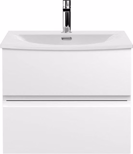 Balterley Mavesyn 2 Drawer Wall Hung Vanity Basin Unit, Satin White, W: 60 cm