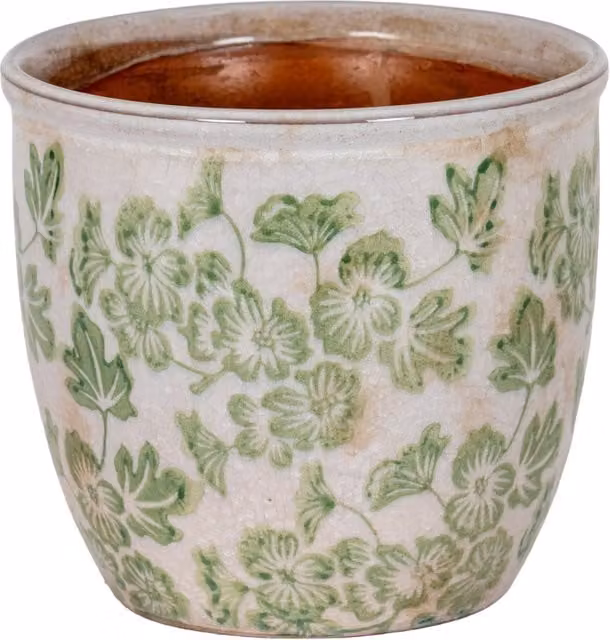 KDMK Green Clover Ceramic Tabletop Planter for Succulents and Herbs
