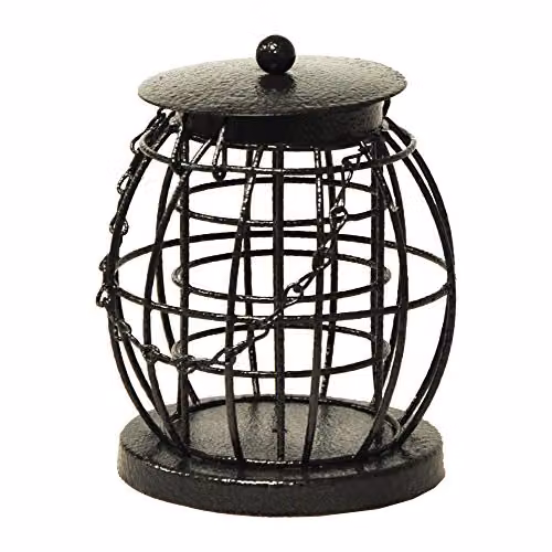 Natures Market BF043 Squirrel Resistant Suet Ball Feeder in Bronze and Black Metal