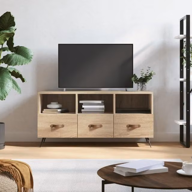Berkfield Home Sonoma Oak TV Cabinet in Brown, W/D/H: 102 x 36 x 50 cm – 1